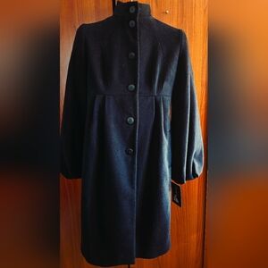 Black NEW NWT Women's Coat Nicole Miller Collection Size 2 Wool